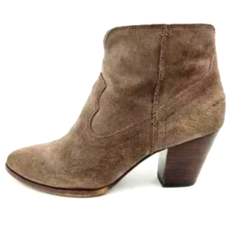 Frye Boots Womens Sz 7 Brown Renee Seam Ankle Short Suede Leather Western